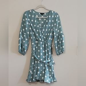As U Wish Polka-dot Dress with Ruffled Bottom Size S